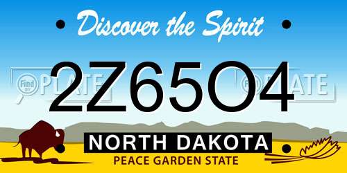 2Z65O4 North Dakota License Plate