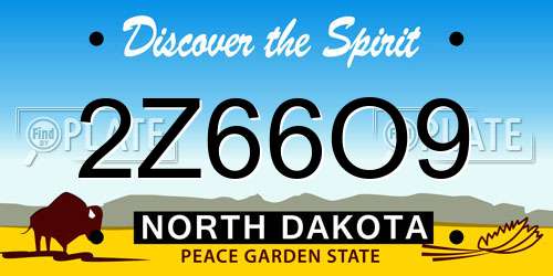 2Z66O9 North Dakota License Plate