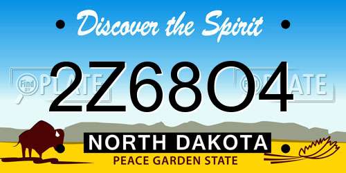 2Z68O4 North Dakota License Plate