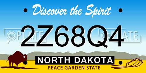 2Z68Q4 North Dakota License Plate