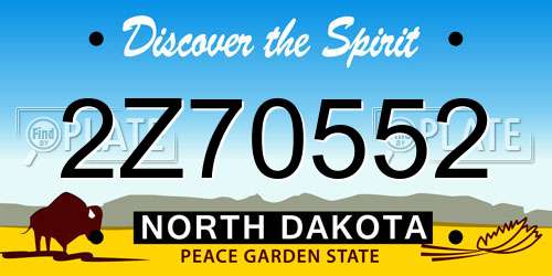 2Z70552 North Dakota License Plate