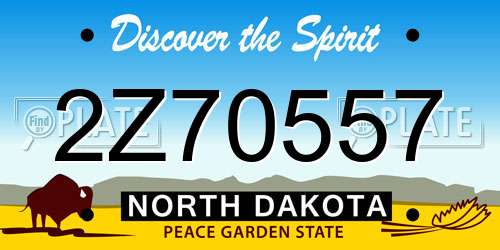 2Z70557 North Dakota License Plate