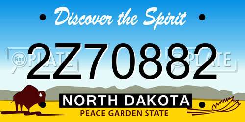 2Z70882 North Dakota License Plate