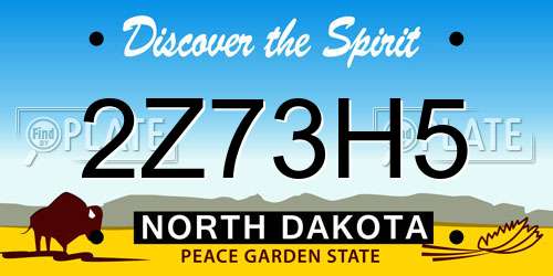 2Z73H5 North Dakota License Plate