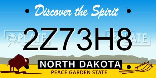 2Z73H8 North Dakota License Plate