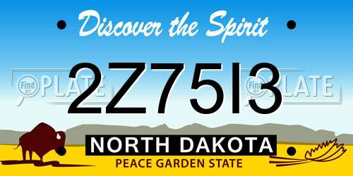 2Z75I3 North Dakota License Plate