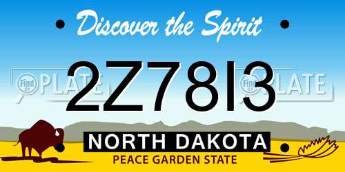 2Z78I3 North Dakota License Plate