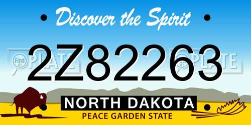 2Z82263 North Dakota License Plate