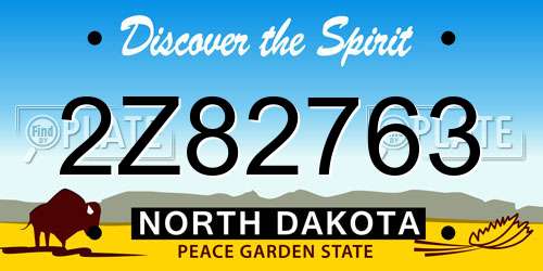 2Z82763 North Dakota License Plate