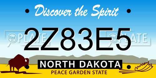 2Z83E5 North Dakota License Plate