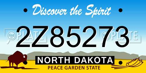 2Z85273 North Dakota License Plate