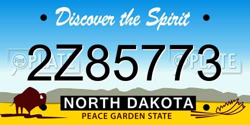 2Z85773 North Dakota License Plate