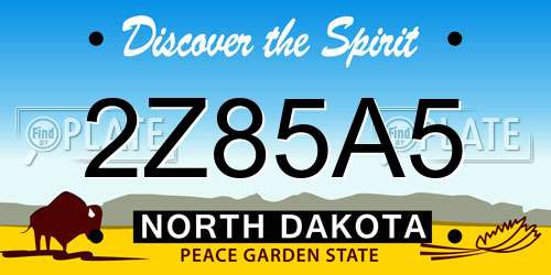 2Z85A5 North Dakota License Plate