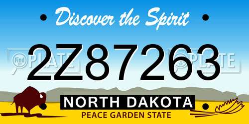 2Z87263 North Dakota License Plate