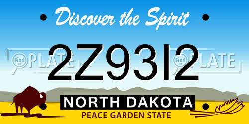 2Z93I2 North Dakota License Plate