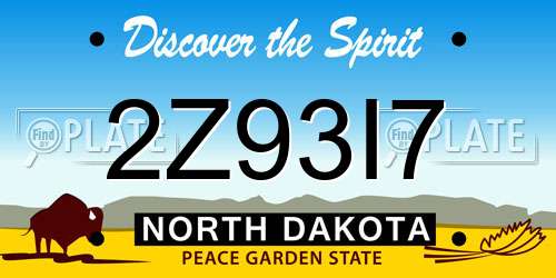 2Z93I7 North Dakota License Plate