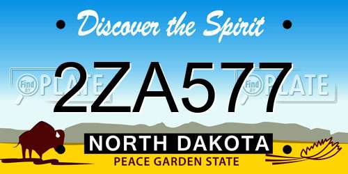 2ZA577 North Dakota License Plate