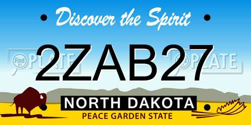 2ZAB27 North Dakota License Plate