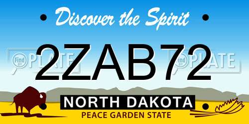 2ZAB72 North Dakota License Plate