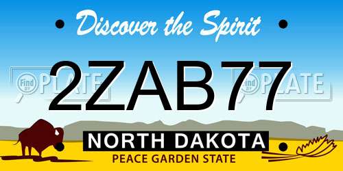 2ZAB77 North Dakota License Plate