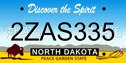 2ZAS335 North Dakota License Plate