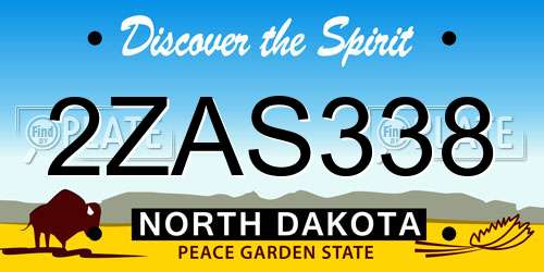 2ZAS338 North Dakota License Plate