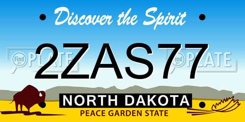 2ZAS77 North Dakota License Plate