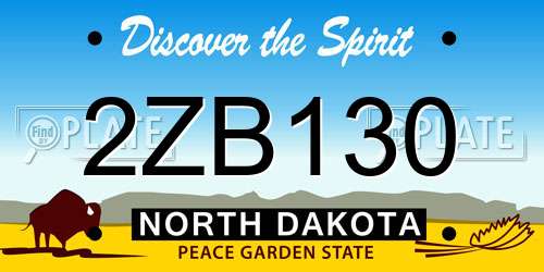 2ZB130 North Dakota License Plate