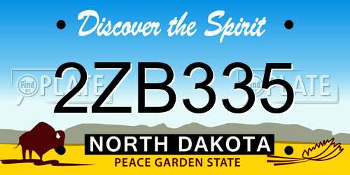 2ZB335 North Dakota License Plate