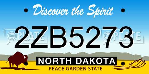 2ZB5273 North Dakota License Plate