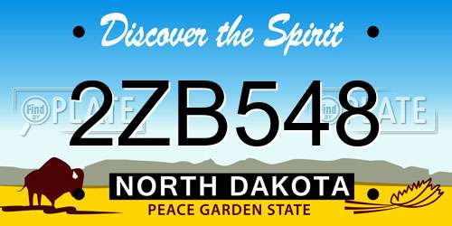 2ZB548 North Dakota License Plate