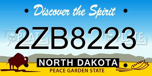 2ZB8223 North Dakota License Plate