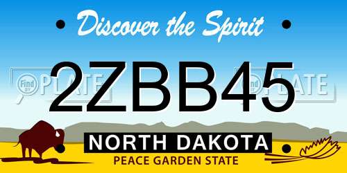 2ZBB45 North Dakota License Plate