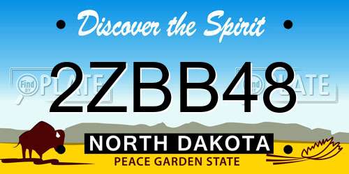 2ZBB48 North Dakota License Plate