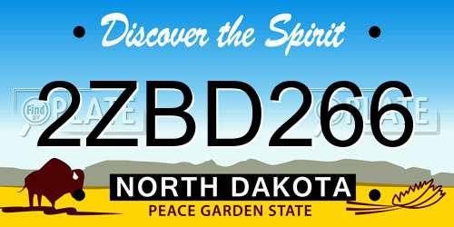 2ZBD266 North Dakota License Plate