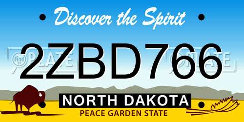 2ZBD766 North Dakota License Plate