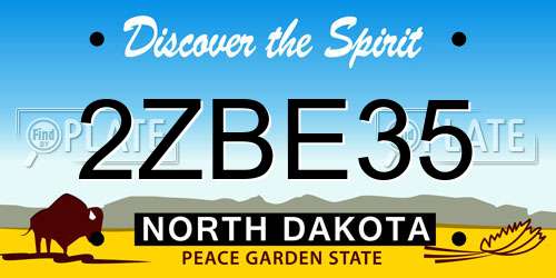 2ZBE35 North Dakota License Plate