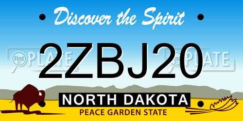 2ZBJ20 North Dakota License Plate