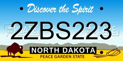 2ZBS223 North Dakota License Plate