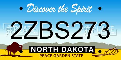 2ZBS273 North Dakota License Plate