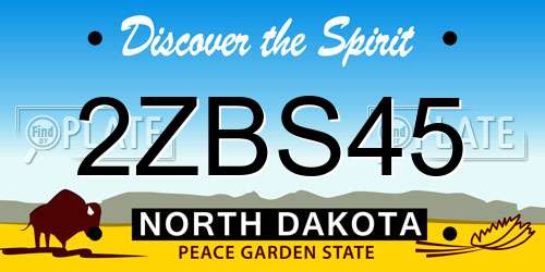 2ZBS45 North Dakota License Plate