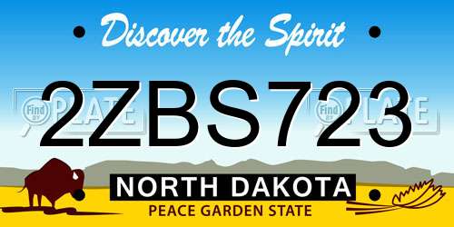 2ZBS723 North Dakota License Plate