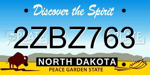 2ZBZ763 North Dakota License Plate
