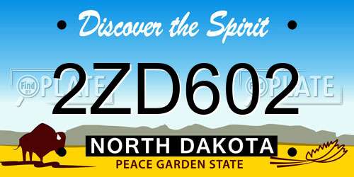 2ZD602 North Dakota License Plate