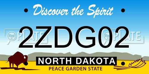 2ZDG02 North Dakota License Plate