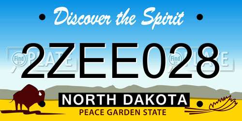 2ZEE028 North Dakota License Plate