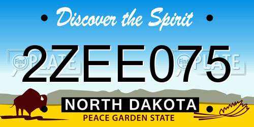 2ZEE075 North Dakota License Plate
