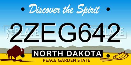 2ZEG642 North Dakota License Plate