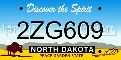 2ZG609 North Dakota License Plate