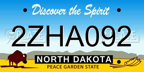 2ZHA092 North Dakota License Plate
